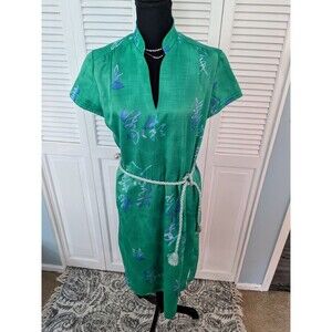 Vtg Andrade Polynesian Casuals Hawaii Mandarin Cheongsam Dress Womens VTG 16/M-L